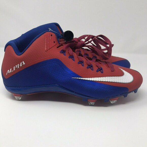 Nike Alpha Pro 2 Red and Blue Football Cleats Sz 12.5 main image 5